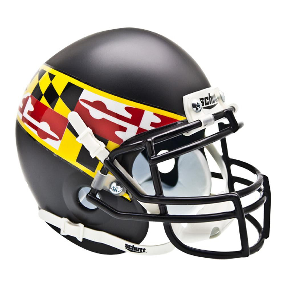 Maryland Terps Ncaa Authentic Mini 1-4 Size Helmet (alternate Black 2)