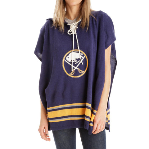 Buffalo Sabres NHL Stylish Knitted Cowl Hood Poncho (One Size Fits Most)