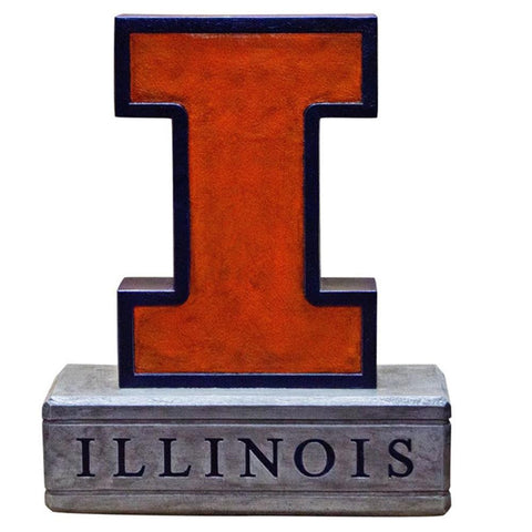 Illinois Fighting Illini Ncaa "block I Logo" College Mascot 16.5in Full Color Statue