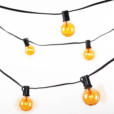 Global String Lights (48ft.-24 Sockets W- Amber Bulbs)