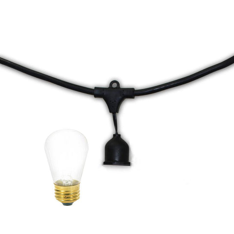 Metro Commercial String Lights (48ft.-24 Sockets - W- Frosted Bulbs)