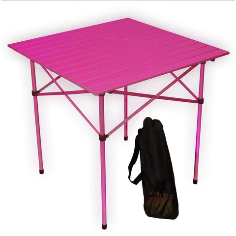 Table In A Bag Ta2727f Tall Aluminum Portable Table With Carrying Bag, Fuchsia