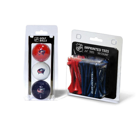 Columbus Blue Jackets NHL 3 Ball Pack and 50 Tee Pack