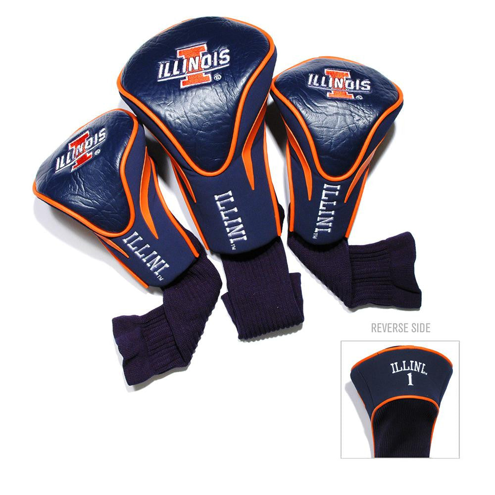 Illinois Fighting Illini Ncaa 3 Pack Contour Fit Headcover