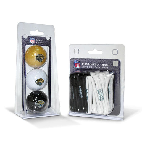 Jacksonville Jaguars NFL 3 Ball Pack and 50 Tee Pack