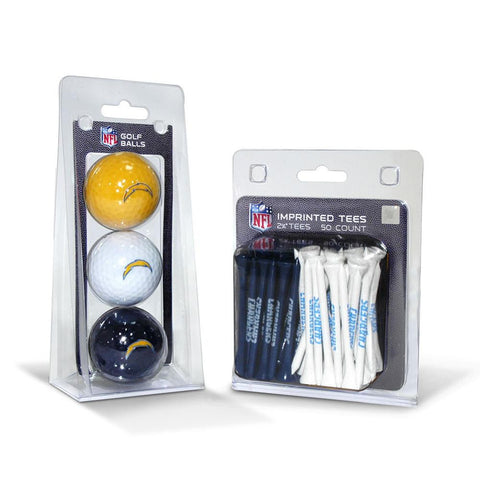 San Diego Chargers NFL 3 Ball Pack and 50 Tee Pack