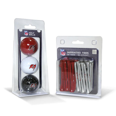 Tampa Bay Buccaneers NFL 3 Ball Pack and 50 Tee Pack