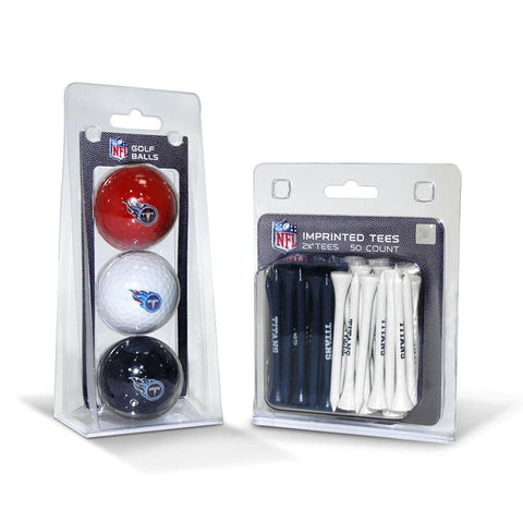 Tennessee Titans NFL 3 Ball Pack and 50 Tee Pack