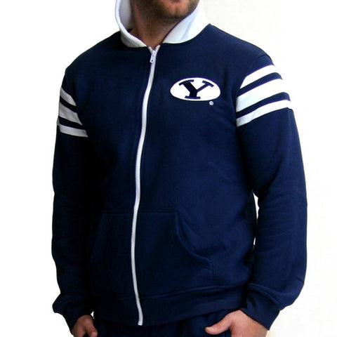 Brigham Young Cougars Ncaa Mens Full-zip Hoddie (navy Blue) (x-small)