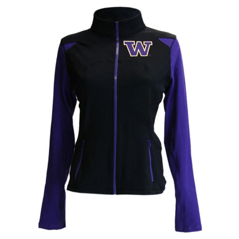 Washington Huskies Ncaa Womens Yoga Jacket (black) (medium)