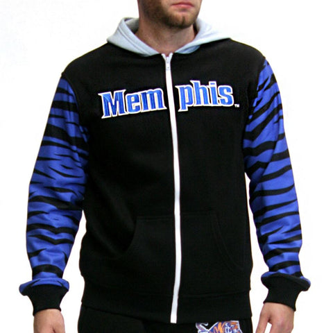 Memphis Tigers Ncaa Mens Full-zip Hoddie (black)