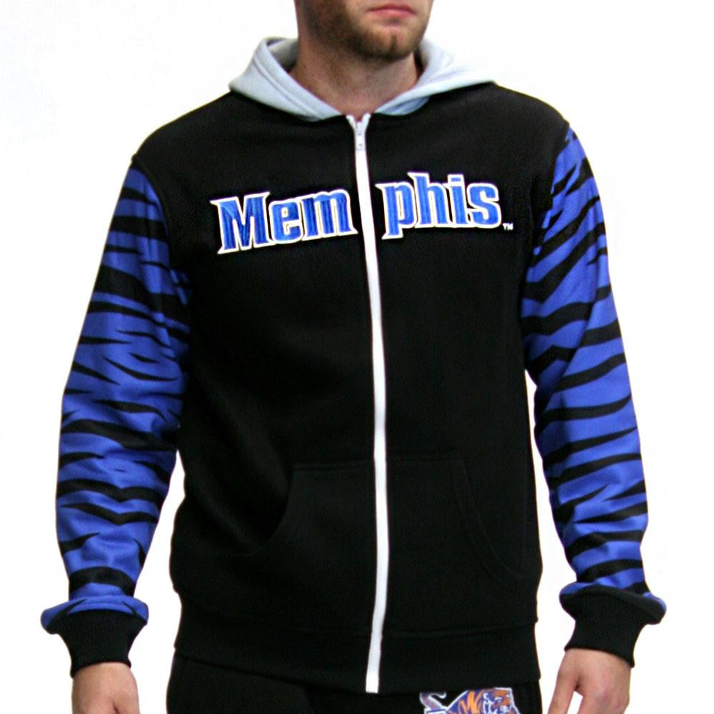 Memphis Tigers Ncaa Mens Full-zip Hoddie (black) (x-small)