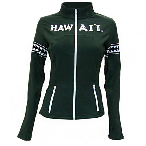 Hawaii Rainbow Warriors Ncaa Womens Yoga Jacket (green)