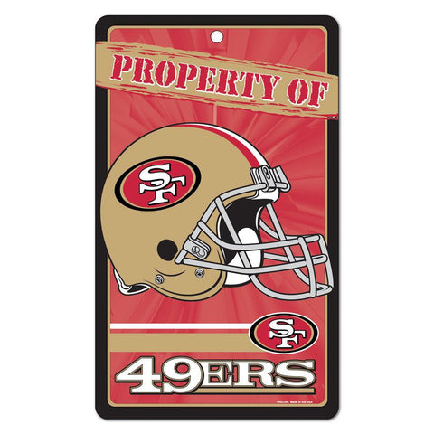 San Francisco 49ers NFL Property Of Plastic Sign (7.25in x 12in)