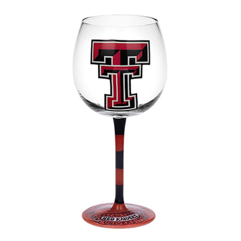 Texas Tech Red Raiders Ncaa Pair Of Hand Painted 12oz. Wine Glass (set Of 2)