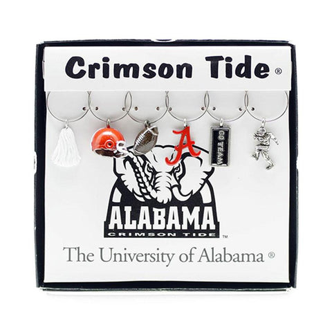 Alabama Crimson Tide Ncaa Glassware Charm Set (set Of 6)