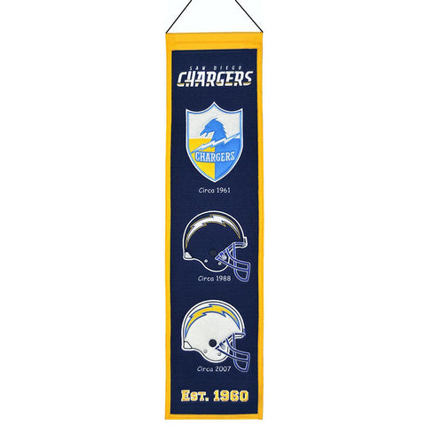 San Diego Chargers NFL Heritage Banner (8x32)