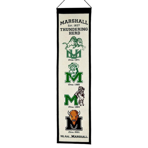 Marshall Thundering Herd Ncaa "heritage" Banner (8"x32")