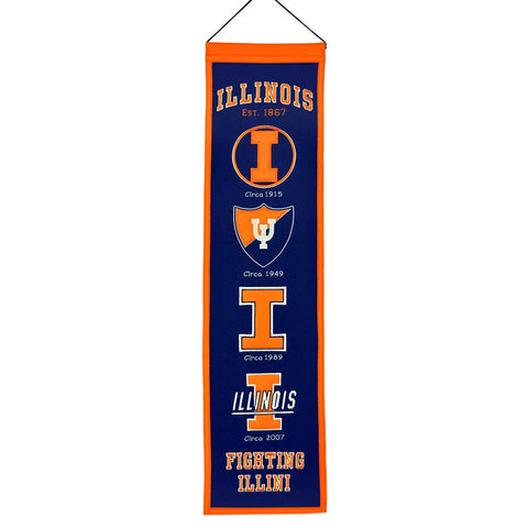 Illinois Fighting Illini Ncaa "heritage" Banner (8"x32")