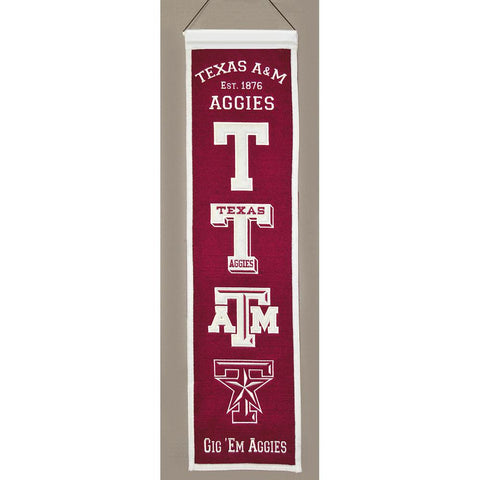 Texas A&m Aggies Ncaa "heritage" Banner (8"x32")