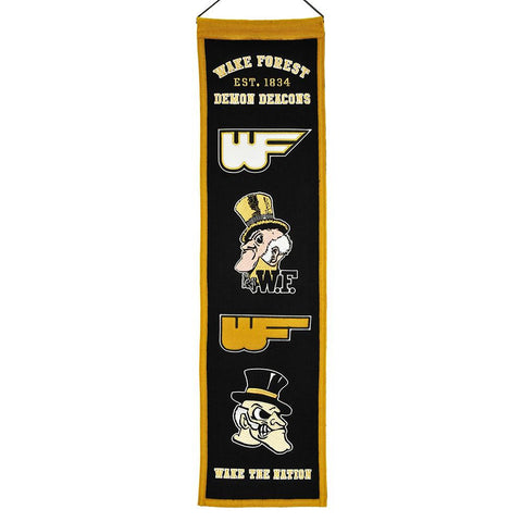 Wake Forest Demon Deacons Ncaa "heritage" Banner (8"x32")