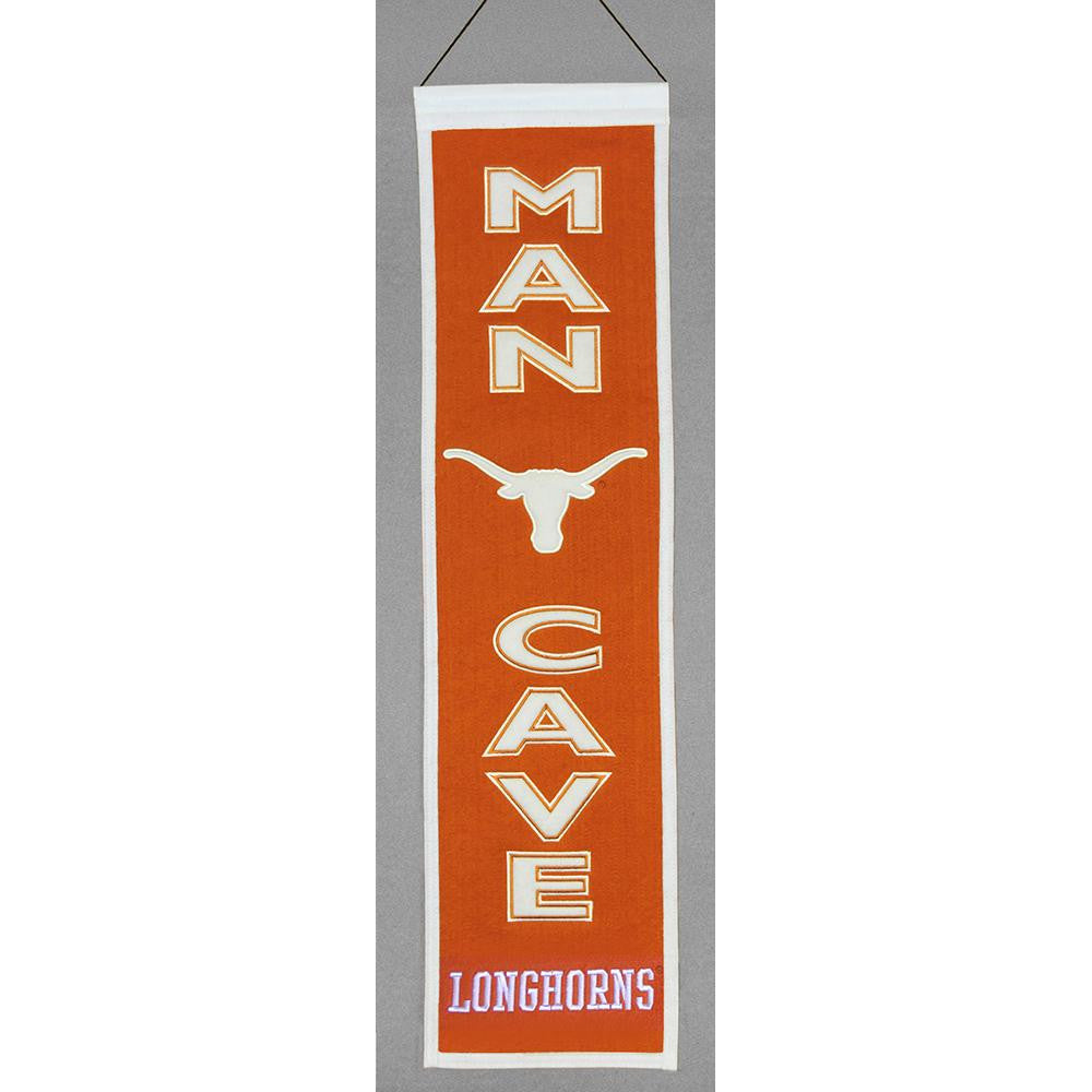 Texas Longhorns Ncaa "man Cave" Vertical Banner (8" X 32")