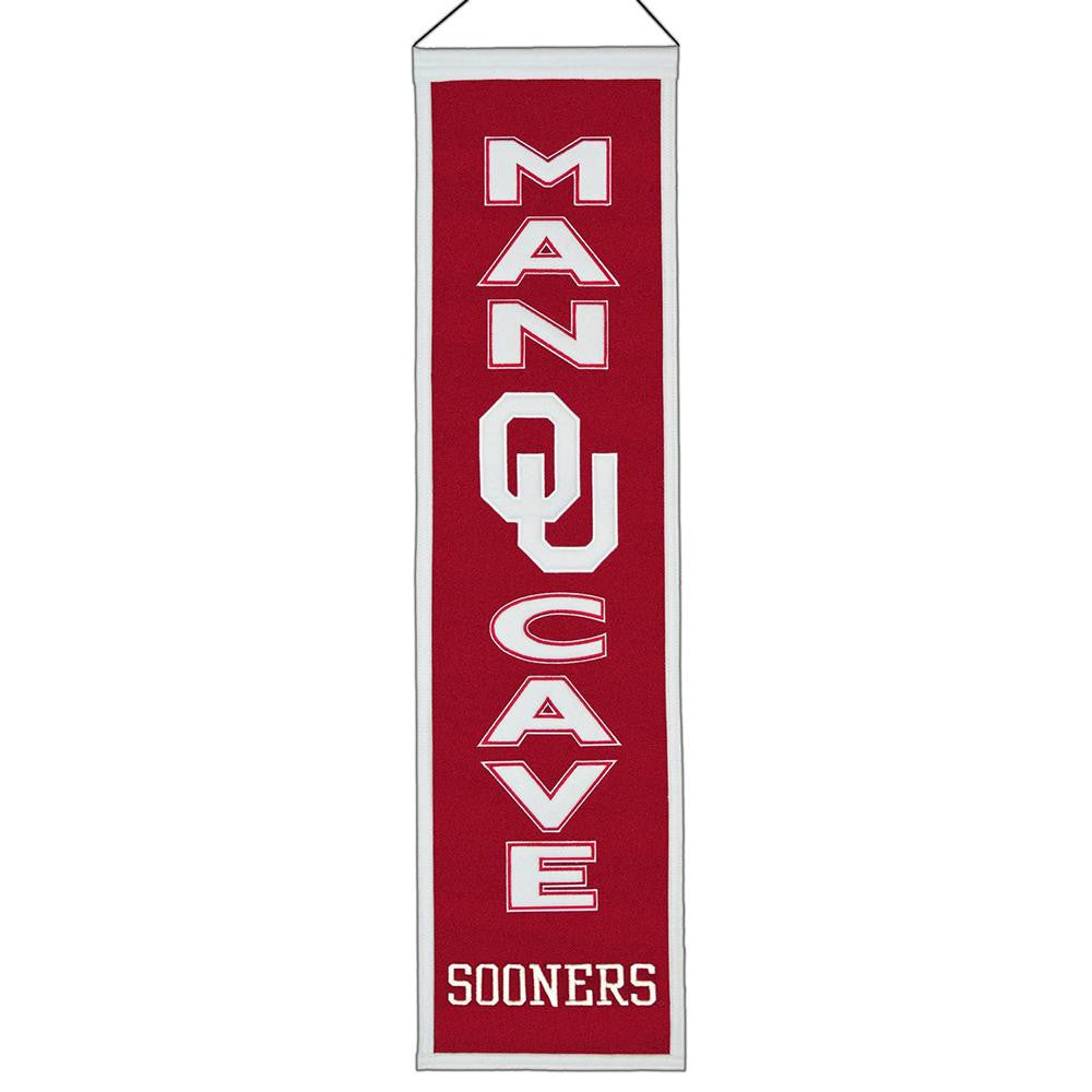 Oklahoma Sooners Ncaa "man Cave" Vertical Banner (8" X 32")