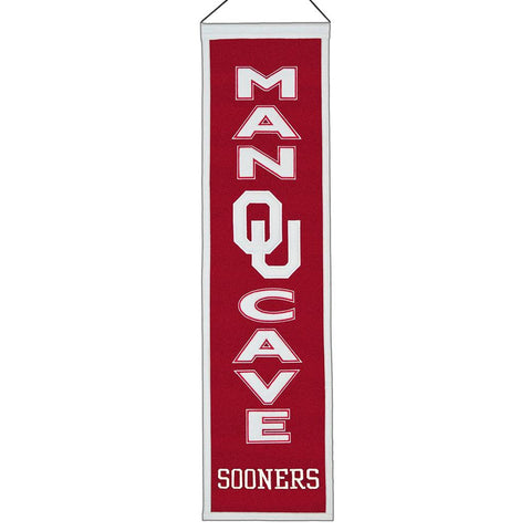 Oklahoma Sooners Ncaa "man Cave" Vertical Banner (8" X 32")