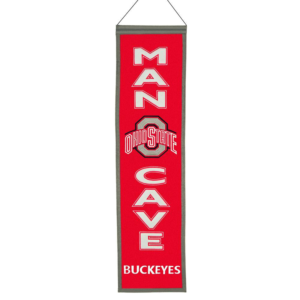 Ohio State Buckeyes Ncaa "man Cave" Vertical Banner (8" X 32")