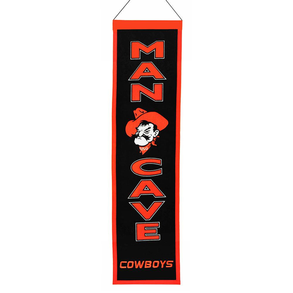 Oklahoma State Cowboys Ncaa "man Cave" Vertical Banner (8" X 32")