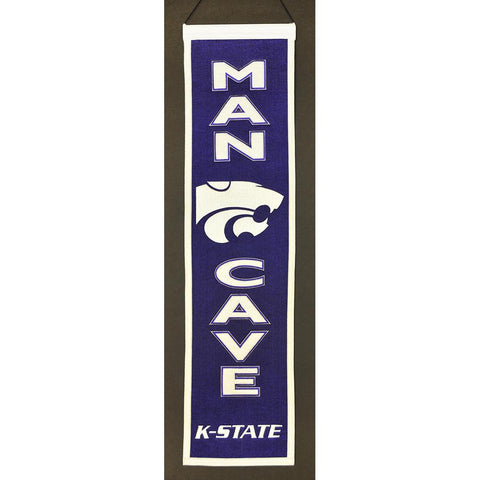 Kansas State Wildcats Ncaa "man Cave" Vertical Banner (8" X 32")
