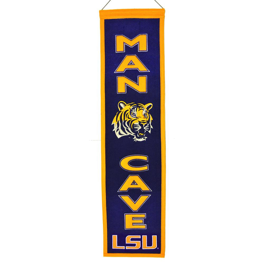 Lsu Tigers Ncaa "man Cave" Vertical Banner (8" X 32")