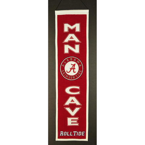 Alabama Crimson Tide Ncaa "man Cave" Vertical Banner (8" X 32")