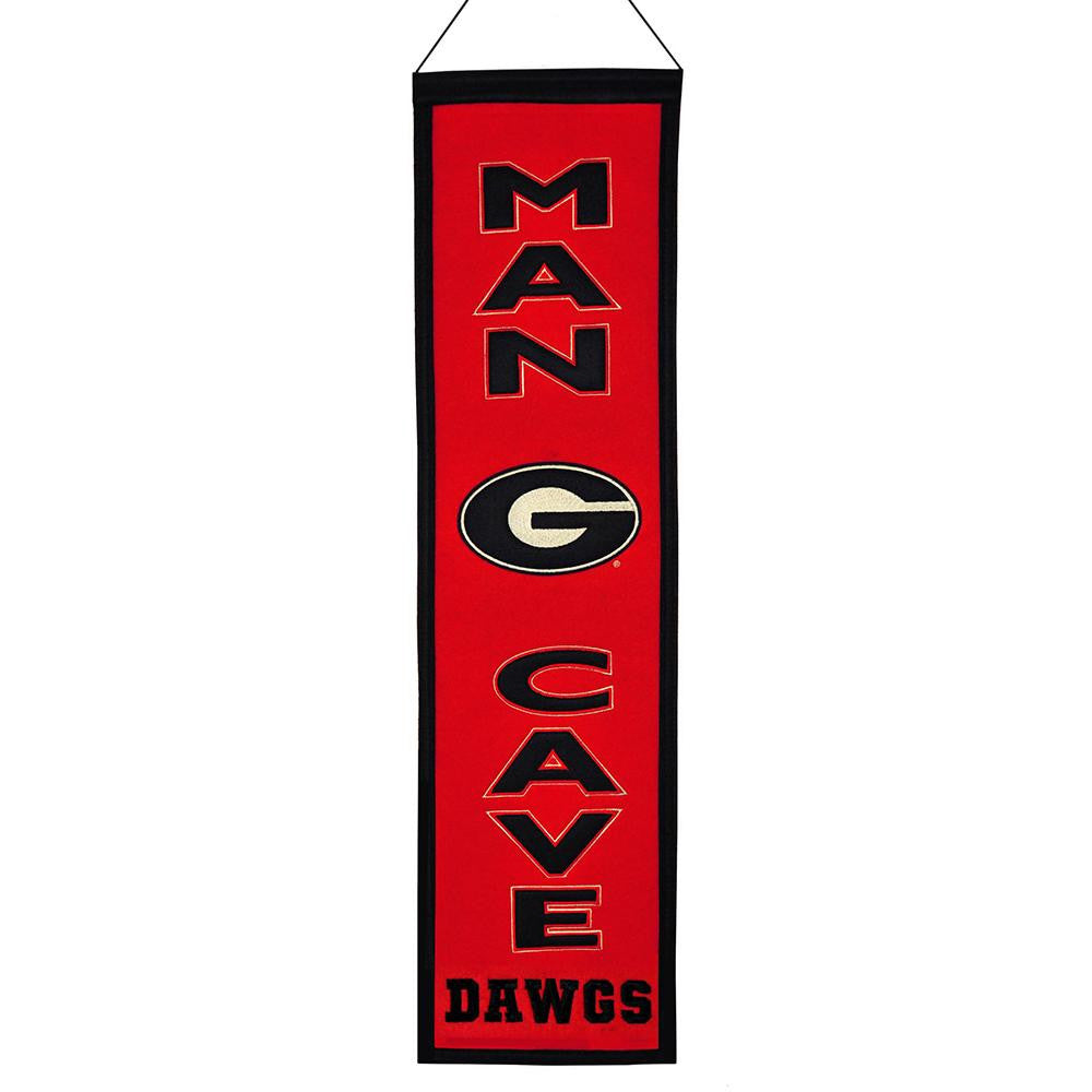 Georgia Bulldogs Ncaa "man Cave" Vertical Banner (8" X 32")