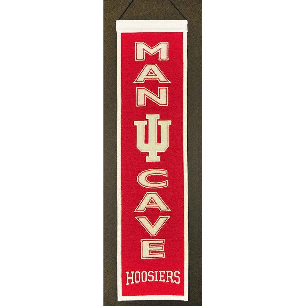 Indiana Hoosiers Ncaa "man Cave" Vertical Banner (8" X 32")