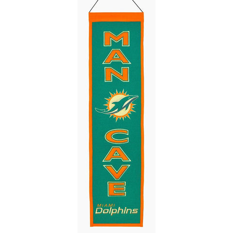 Miami Dolphins NFL Man Cave Vertical Banner (8 x 32)